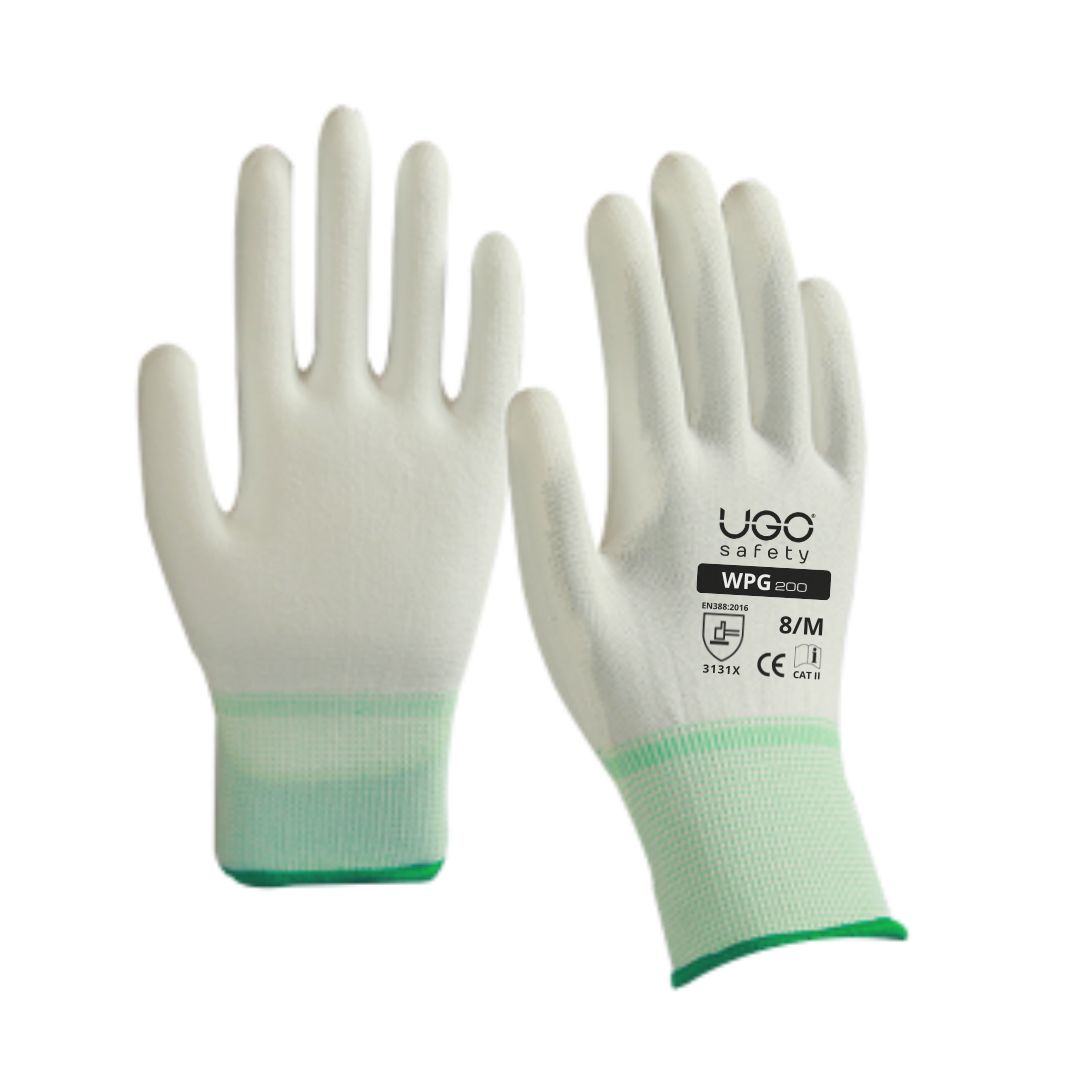 UGO Safety® WPG200 White PU Coated Gloves